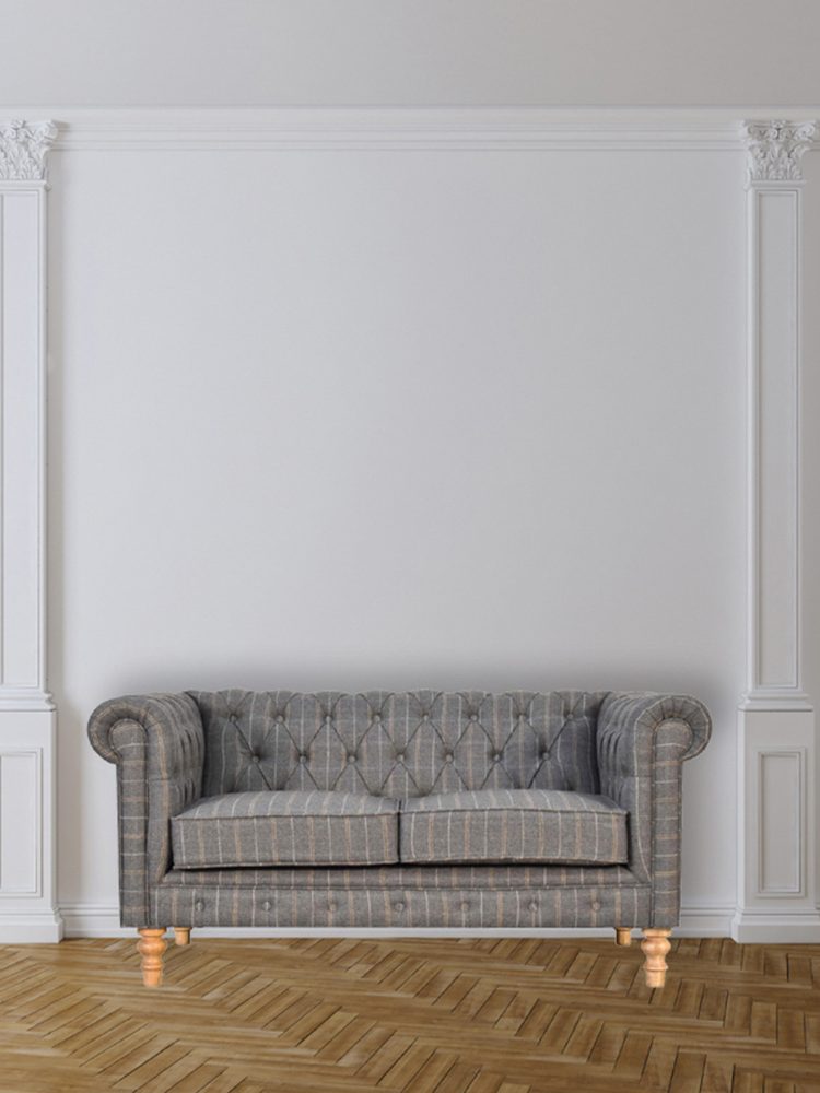 Artisan™ Chesterfield Sofa - 2 Seater, Pewter Tweed