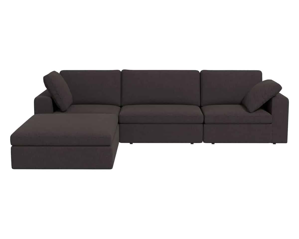 Ashcroft - Cecilia Modular Corner Sectional Modern Fabric Sofa in Dark Gray