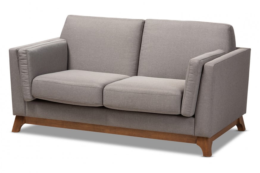 Baxton™ - Sava Mid-Century Modern 2-Seater Loveseat