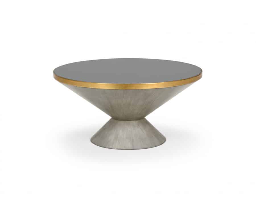 Chelsea House N. Y. Cocktail Table - Gray Wash/Antique Gold