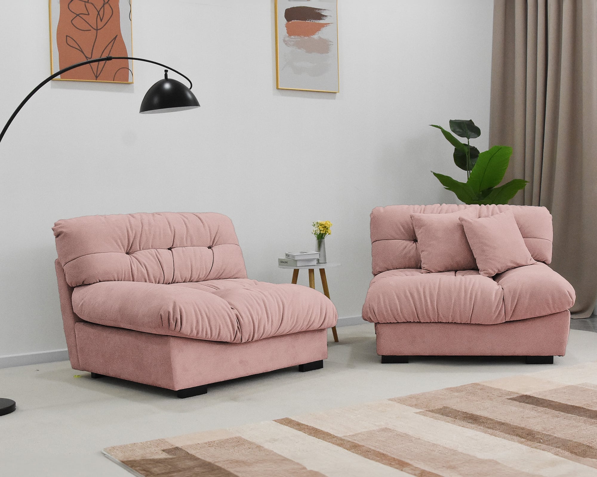 pink sofa soffice 2 parts