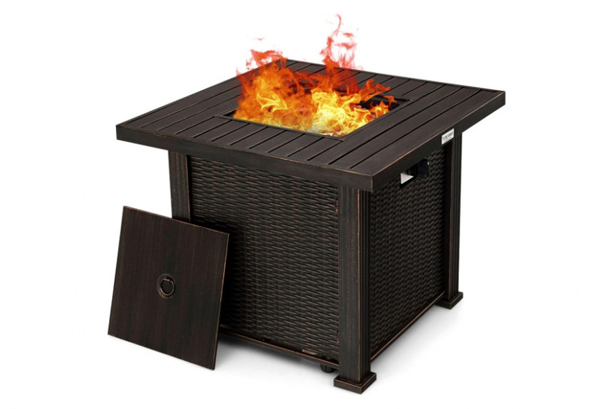 FaFurn™ - Outdoor Square Propane Gas Fire Pit Table with Adjustable Flame
