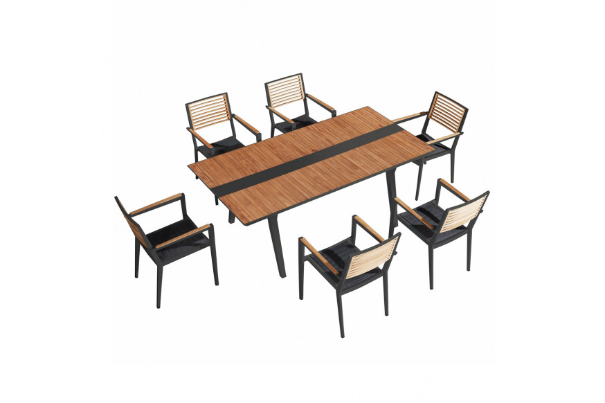 Higold™ Champion Outdoor Dining Set - Teak/Black