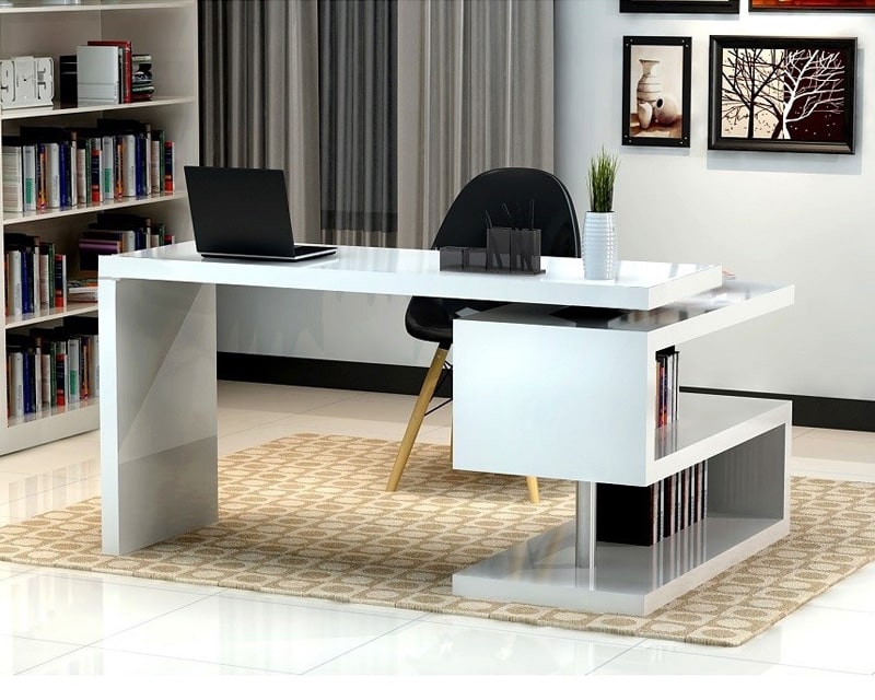 office desk j&m white