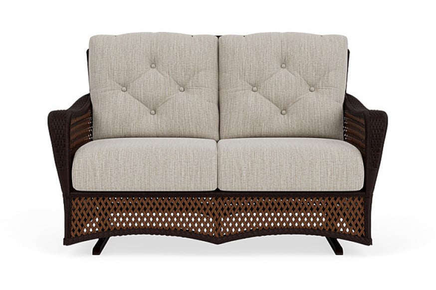 Lloyd Flanders™ Grand Traverse Loveseat Glider Callen Celadon, Caramel