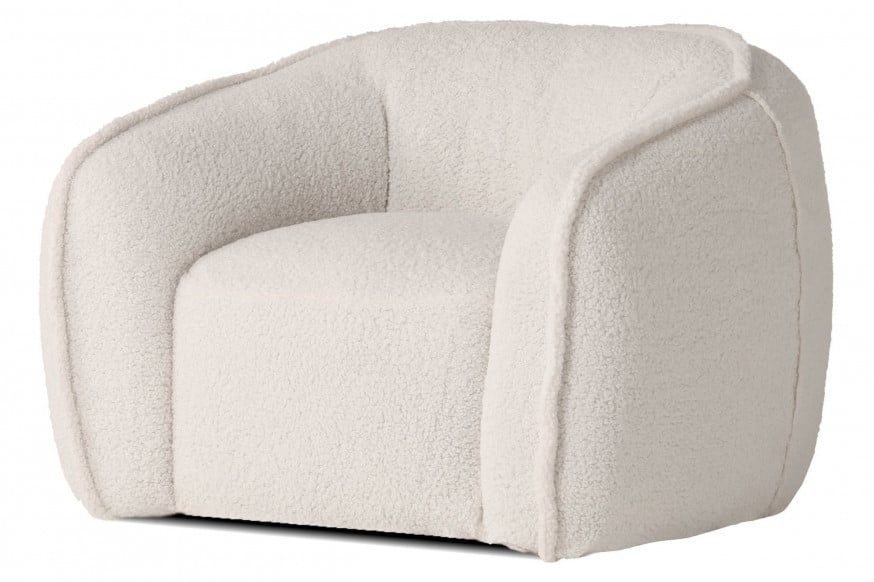 Mobital™ Duffy Swivel Lounge Chair - Teddy Cream, Fabric