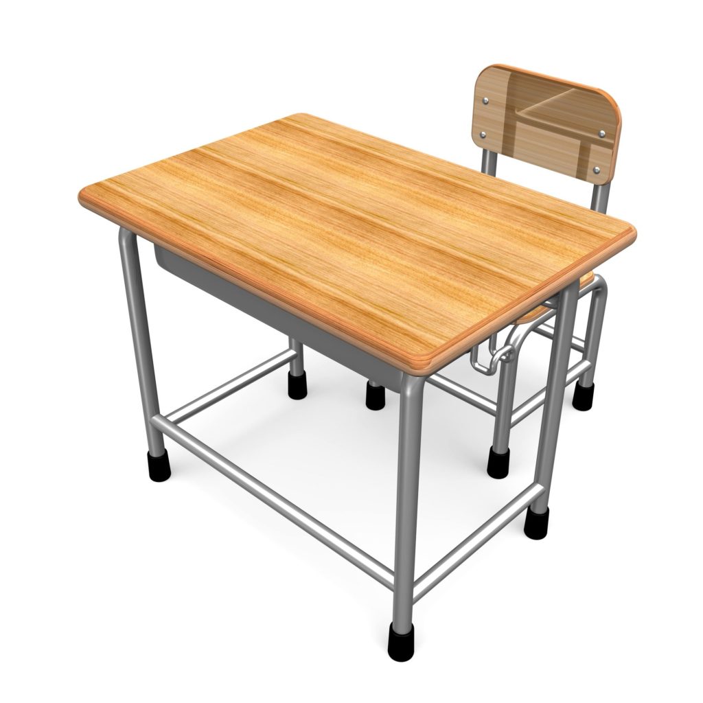 Modern Wood School Desk Iron