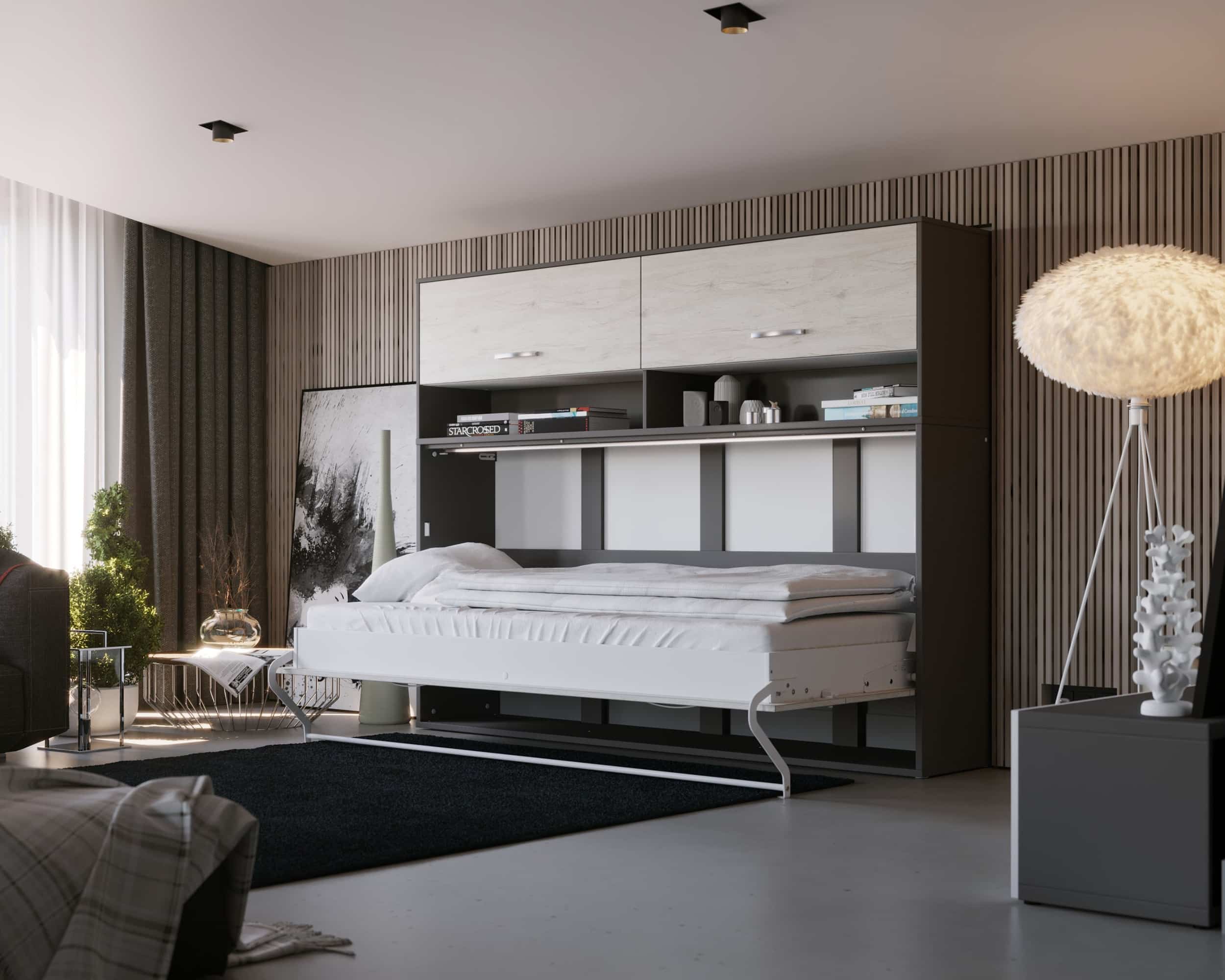 maxima inverto wall bed with a cabinet