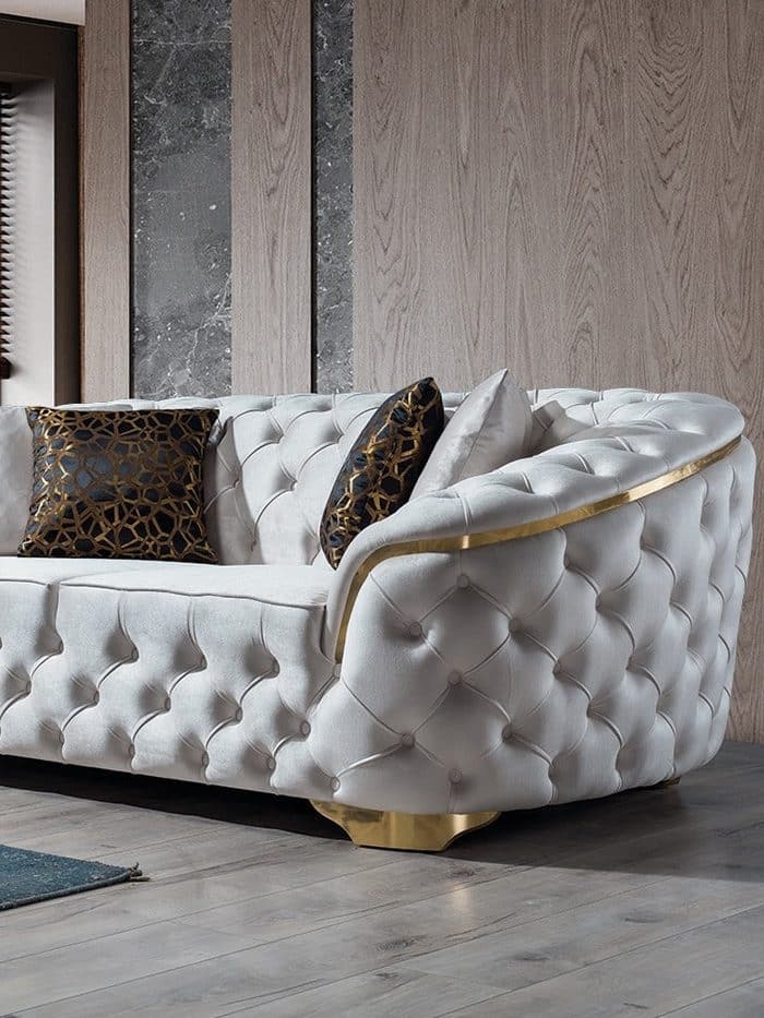 Nova Lupino Velvet Loveseat - Ivory