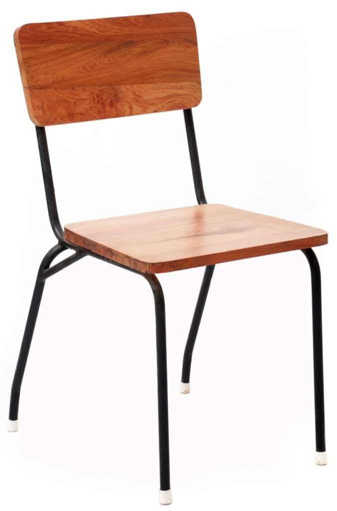 Red Wood School Chair Iron