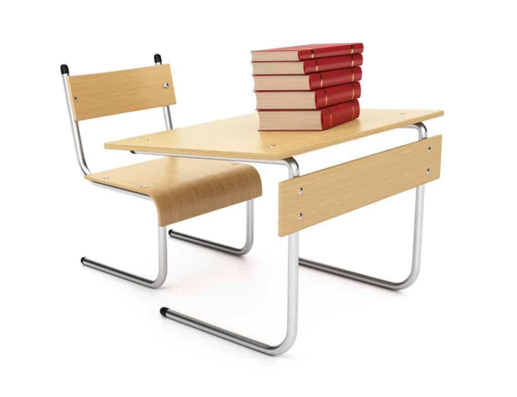 School Desk Chair Wood Books