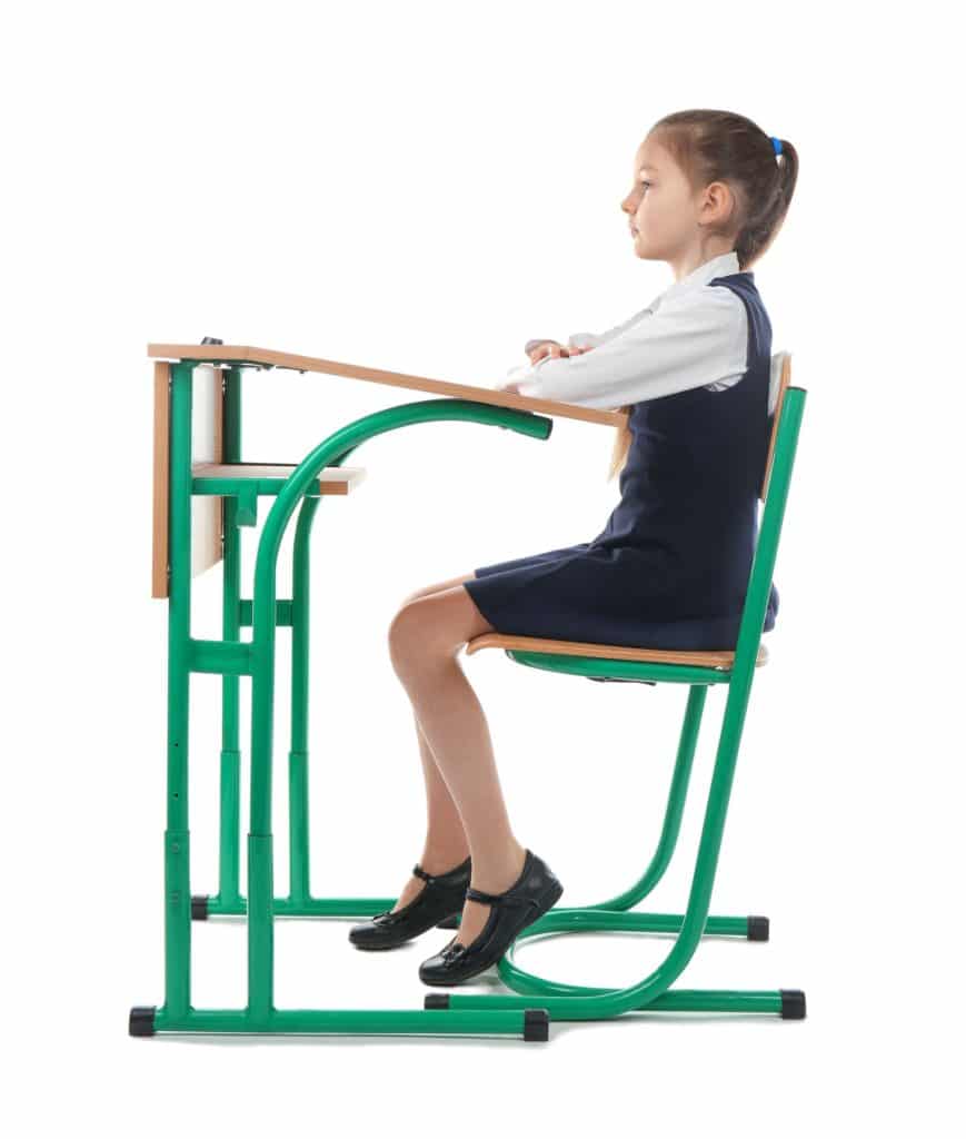 School Table Healthy Posture Girl