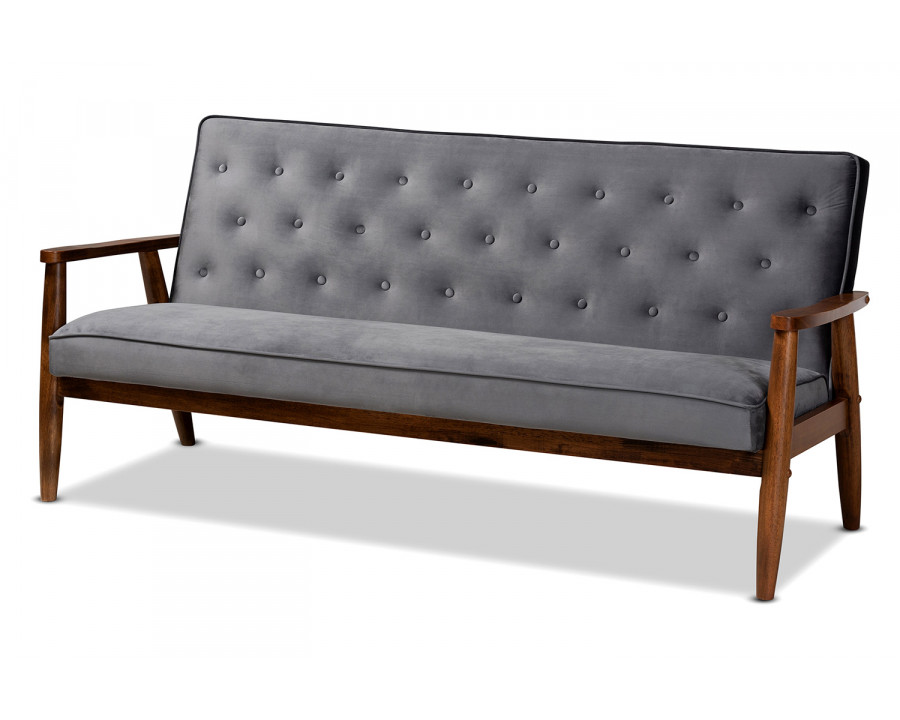 Baxton - Sorrento Mid-Century Modern 3-seater Sofa