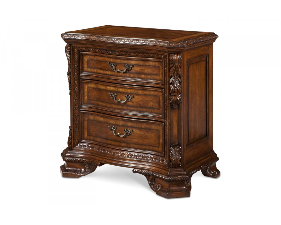 A.R.T. Old World Wood Top Rich Pomegranate Bedside Chest