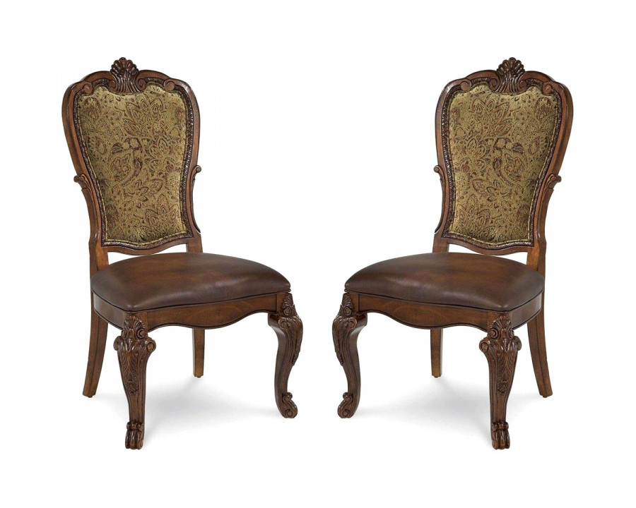 A.R.T. - Old World Upholstered Back Side Chair Set of 2