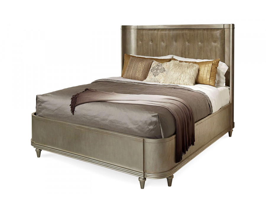 A.R.T. - Morrissey Bezel Queen Lloyd Upholstered Shelter Bed