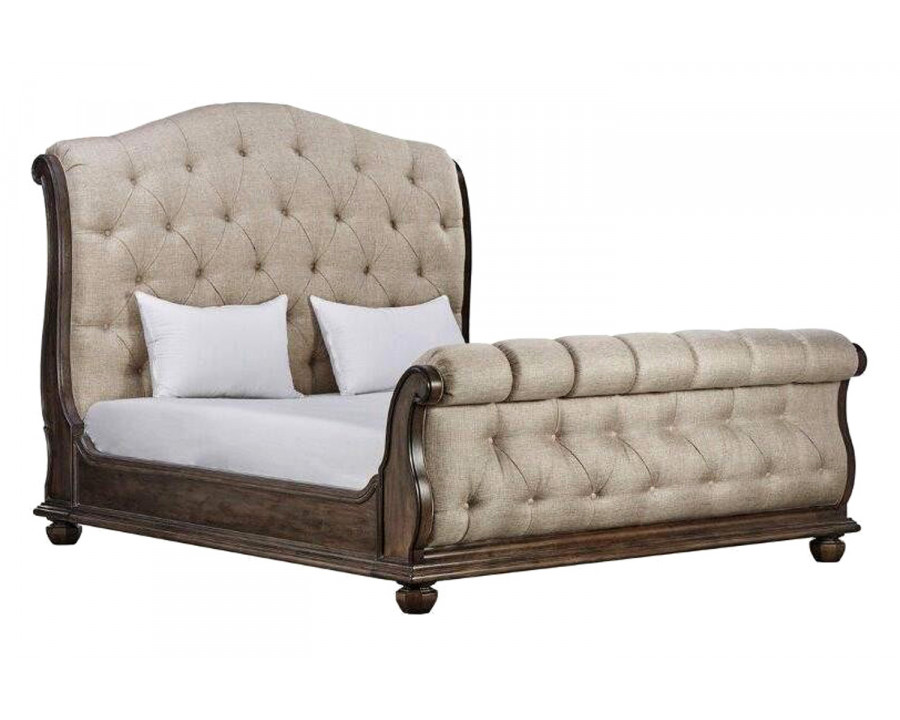 A.R.T. Furniture Vintage Salvage Lanza Upholstered Tufted Bed - King Size