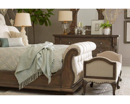 A.R.T.™ Furniture Vintage Salvage Lanza Upholstered Tufted Bed - King Size