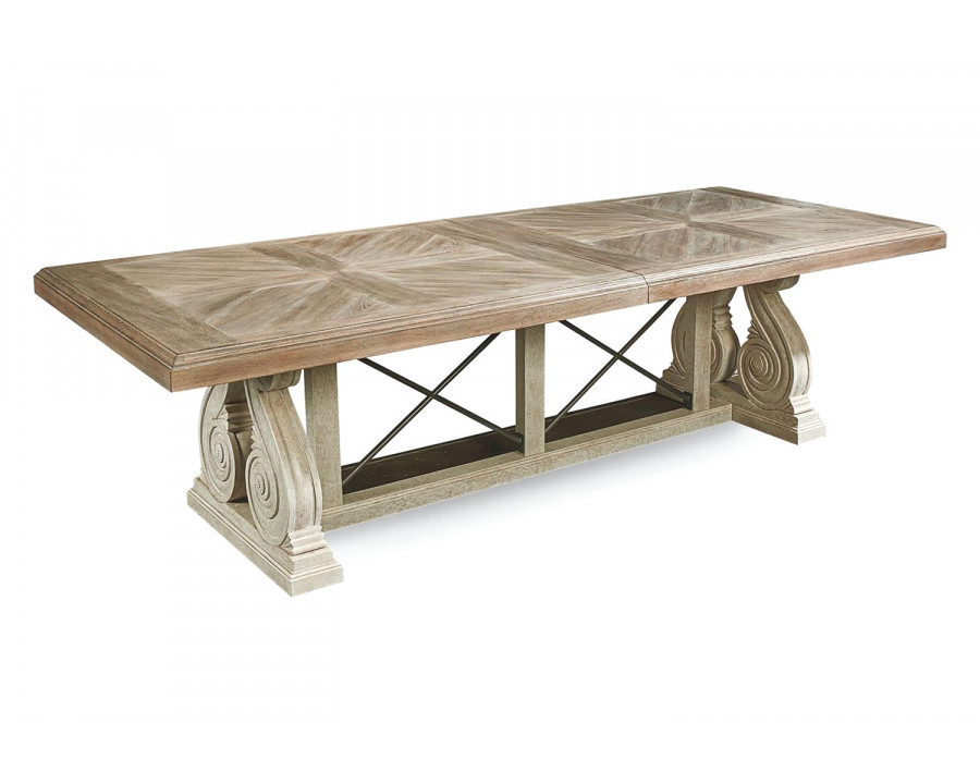 A.R.T. - Arch Salvage Parchment Pearce Extendable Rectangular Dining Table