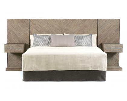 A.R.T.™ Epicenters Austin Brown Cedar Park Wall Panel Bed with Nightstand - Queen Size