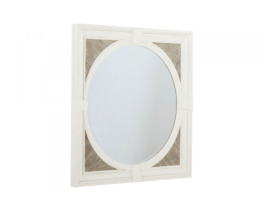 A.R.T. - Summer Creek Scrubbed Oak and Harbor White Constallations Looking Glass Mirror