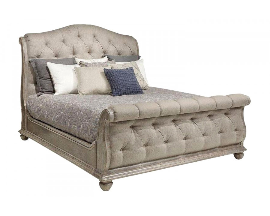 A.R.T. Furniture Summer Creek Shoals Upholstered Tufted Sleigh Bed - Queen Size