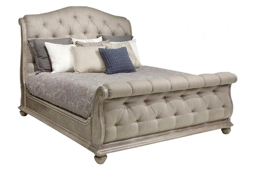 A.R.T.™ Furniture Summer Creek Shoals Upholstered Tufted Sleigh Bed - California King Size