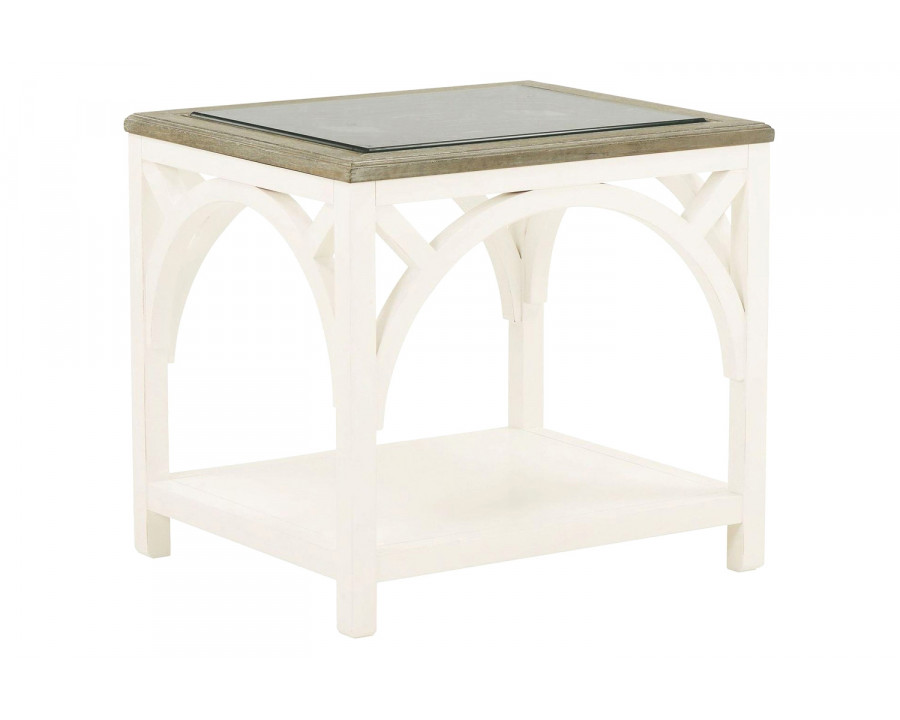 A.R.T. - Summer Creek Scrubbed Oak and Harbor White Spinnaker End Table