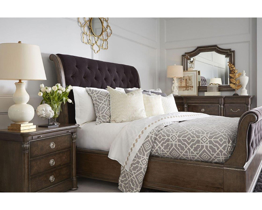 A.R.T. - Landmark Russet Upholstered Sleigh Bedroom Set