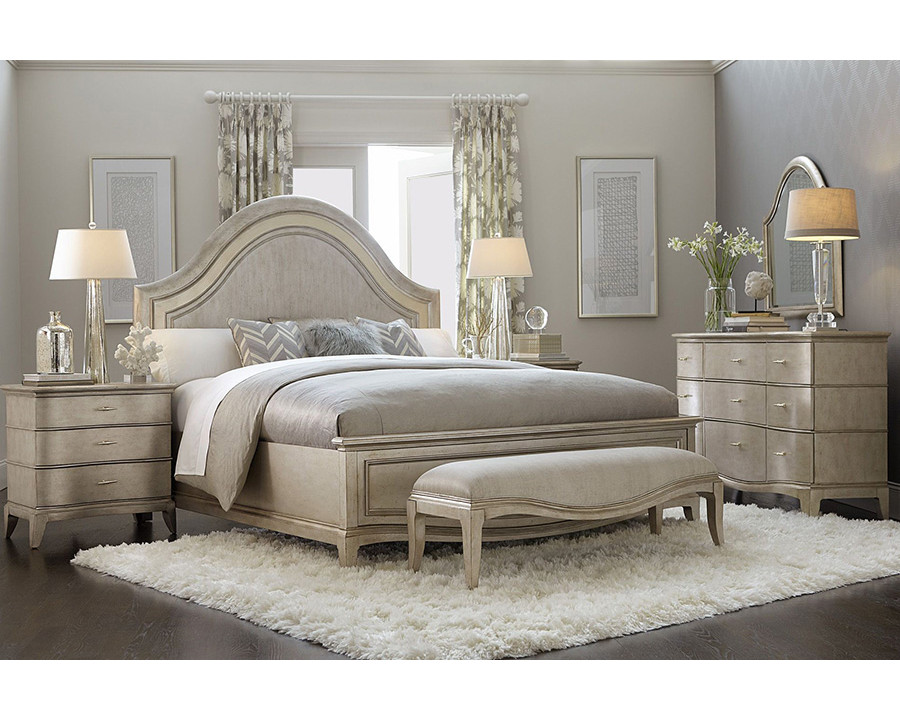 A.R.T. Starlite Silver Upholstered Panel Bedroom Set