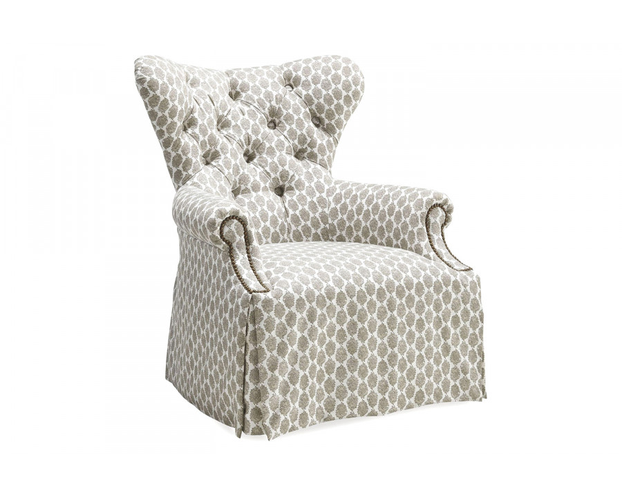 A.R.T. - Ava Gray Tufted Back Skirted Wing Chair