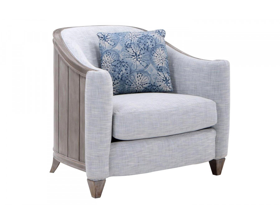 A.R.T. Summer Creek Scrubbed Oak Upholstered Bodie Blue Chair