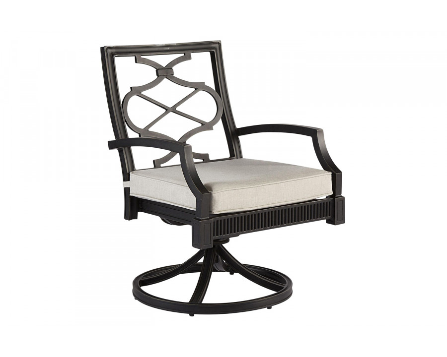 A.R.T. - Morrissey Phillips Charcoal Outdoor Swivel Dining Rocker Set of 2