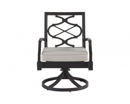 A.R.T.™ - Morrissey Phillips Charcoal Outdoor Swivel Dining Rocker Set of 2