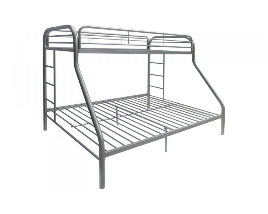 ACME Tritan Bunk Bed - Silver, Twin XL Over Queen