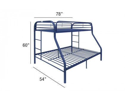 ACME Tritan Bunk Bed - Blue, Twin Over Full