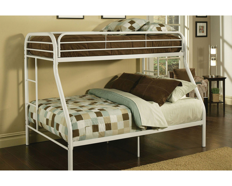 ACME Tritan Metal Bunk Bed - White, Twin Over Full