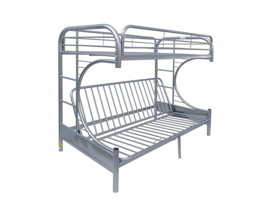 ACME Eclipse Twin XL Over Queen Futon Bunk Bed - Silver