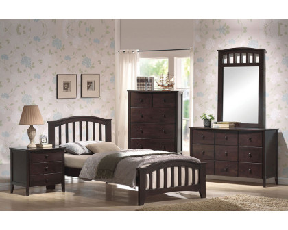 ACME San Marino Twin Size Slat Bed - Dark Walnut