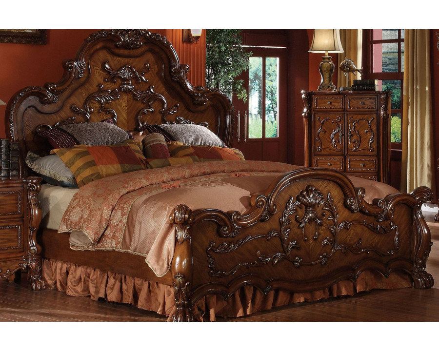 ACME Dresden Cherry Oak Panel Bed - California King Size