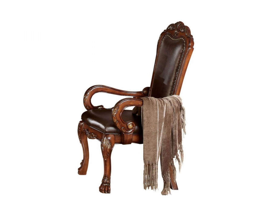 ACME - Dresden Arm Chair (Set-2) in Brown/Cherry Oak