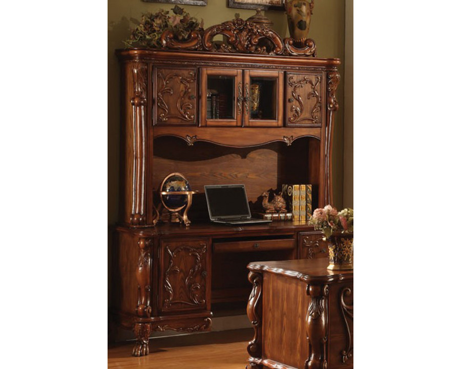 ACME Dresden Executive Computer Desk with Hutch - Cherry Oak