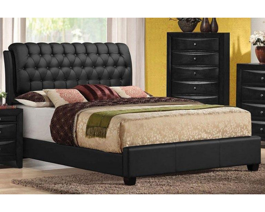 ACME Ireland PU Platform Bed Black - Eastern King Size