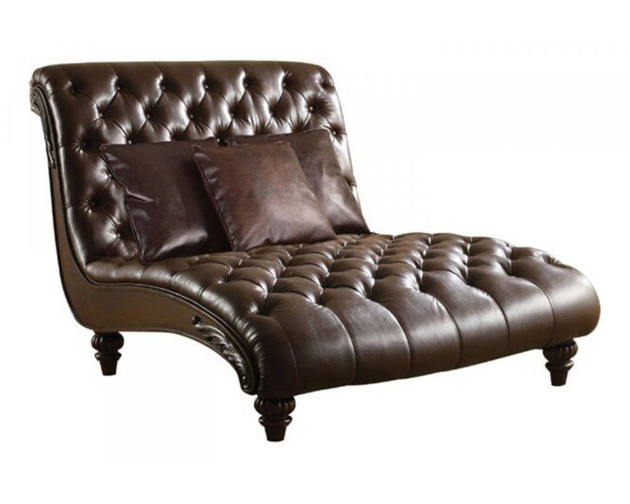 ACME - Anondale Chaise with 3 Pillows in Brown