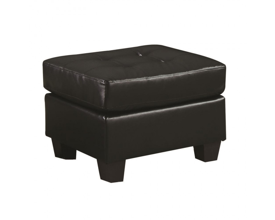 ACME - Platinum Ottoman in Black Bonded