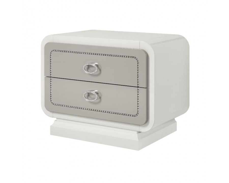 ACME - Allendale Nightstand in Ivory/Latte High Gloss