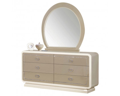 ACME - Allendale Mirror in Ivory/Latte High Gloss