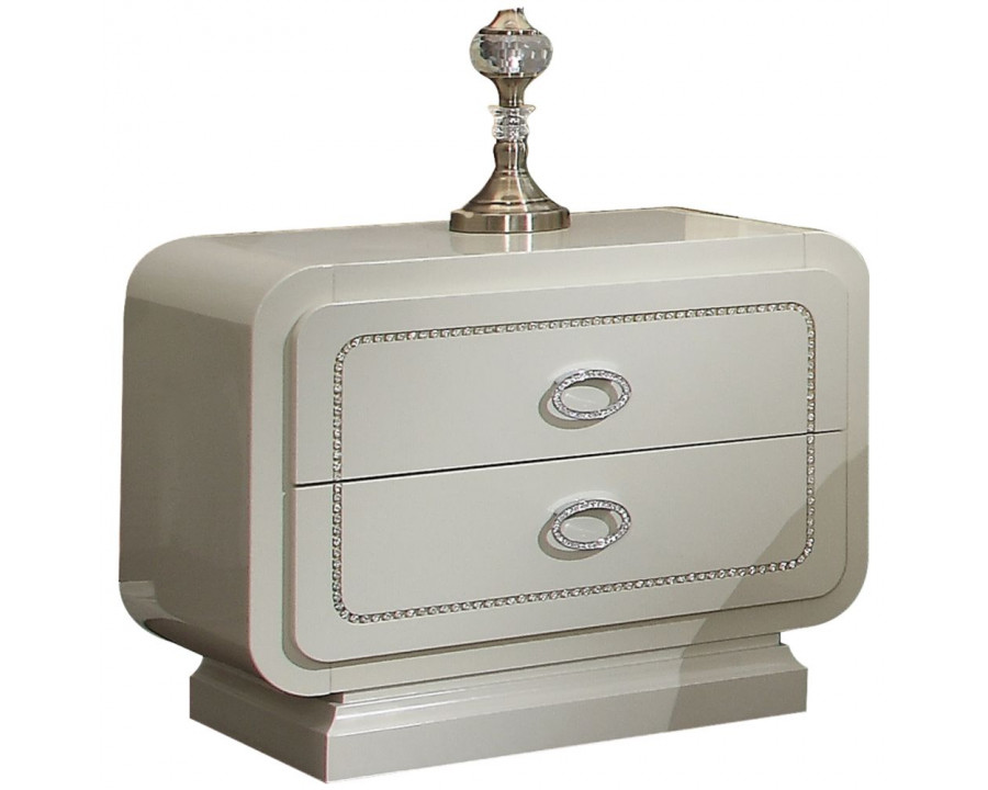 ACME - Bellagio Nightstand in Ivory High Gloss