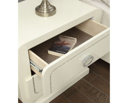 ACME - Bellagio Nightstand in Ivory High Gloss