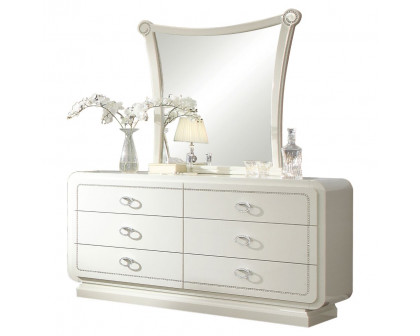 ACME - Bellagio Mirror in Ivory High Gloss